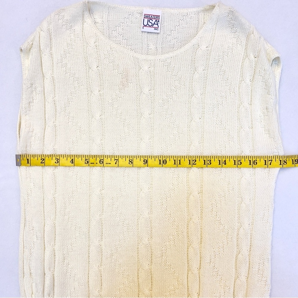 Vintage Sweaters USA Cable Knit Sleeveless Sweater Vest Made In USA Women’s Sm - Picture 9 of 10